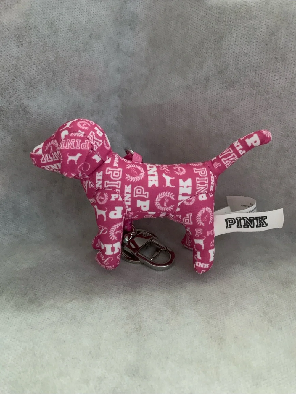 NWT Victoria’s Secret PINK Gossip Dog Print Keychain Charm